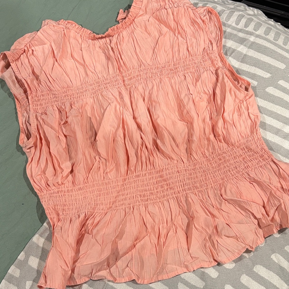 H&M Light Pink Ruffled Blouse